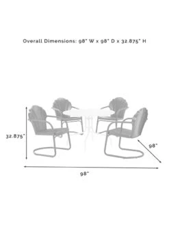 Crosley Tulip 5-piece Outdoor Dining Set 31 Crosley Tulip 5-piece Outdoor Dining Set -Eco Garden Shop 8611578 07v