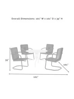 Crosley Bates 5-piece Outdoor Dining Set -Eco Garden Shop 8611581 07v
