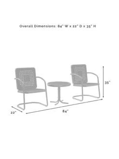 Crosley Bates 3-piece Outdoor Dining Chair Set -Eco Garden Shop 8611583 08v