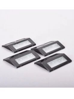 MAXSA® Solar-Powered Metal Deck Light, Set Of 4 16 MAXSA® Solar-Powered Metal Deck Light, Set Of 4 -Eco Garden Shop 8611691 bz 04v