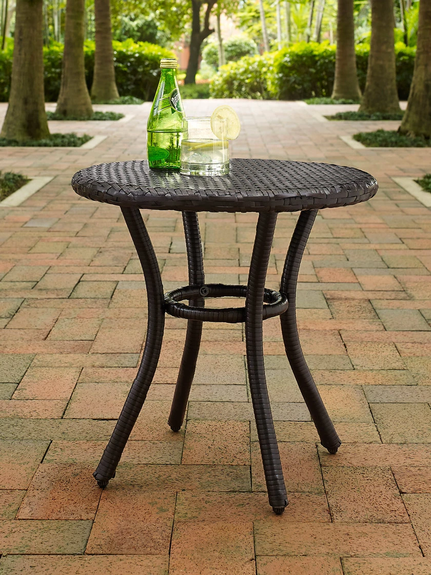 Crosley Palm Harbor Outdoor Wicker Round Side Table 3 Crosley Palm Harbor Outdoor Wicker Round Side Table