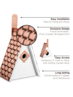 Swiss Chalet Bird House With Copper Roof -Eco Garden Shop 8612196 04v