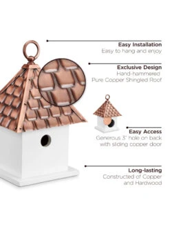 Bird House Bungalow With Copper Roof -Eco Garden Shop 8612197 04v