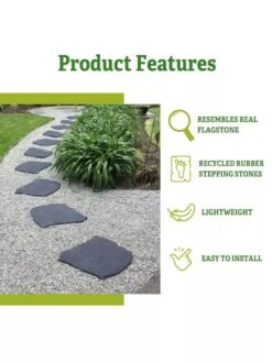 Recycled Rubber Flagstone Stepping Stone -Eco Garden Shop 8612235 5