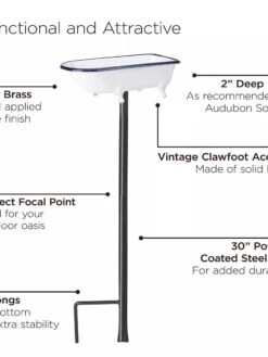 White Enamel Bathtub Birdbath -Eco Garden Shop 8612266 06V jpeg