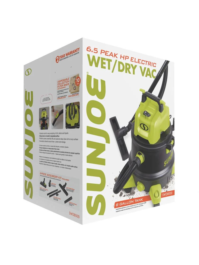 Sun Joe® 8-Gal 1200W 6.5 Pk HP Wet/Dry Shop Vac, HEPA,w/Cleaning Attachments 6 Sun Joe® 8-Gal 1200W 6.5 Pk HP Wet/Dry Shop Vac, HEPA,w/Cleaning Attachments - Image 4