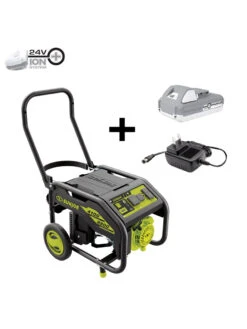 Sun Joe® 4,100/3,300-Running Watt Propane Powered Portable Generator W/24VBattery Starter -Eco Garden Shop 8612525 01v