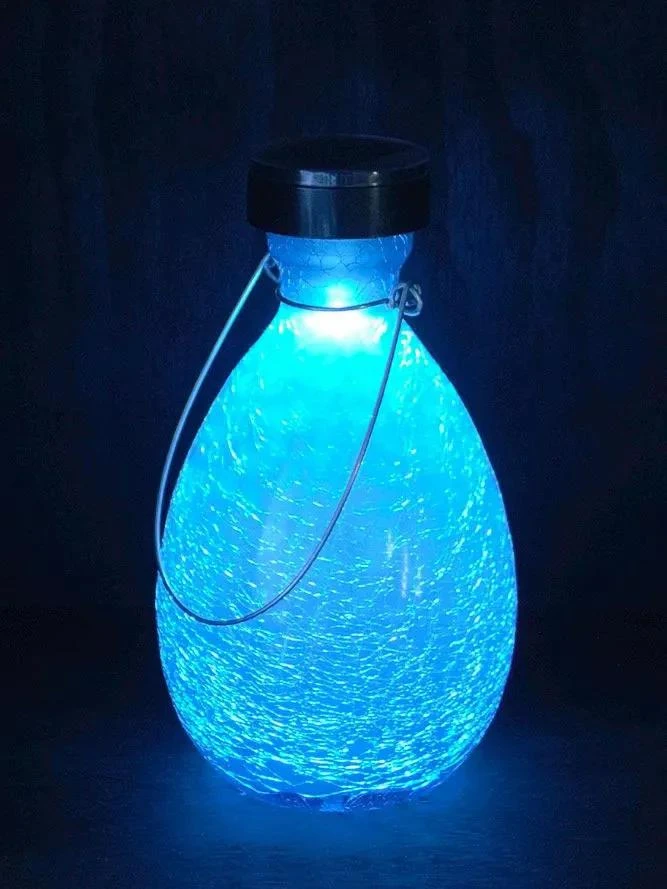 Achla Designs Solar Crackle Glass Vase Lantern 5 Achla Designs Solar Crackle Glass Vase Lantern - Image 3