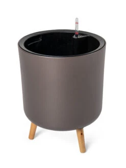 Ava Self-Watering Round Planter -Eco Garden Shop 8612692 298 ava self watering round planter coffee