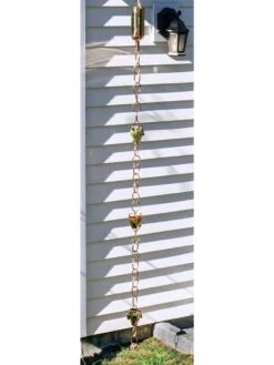 Wine Bottle, Grapes & Glasses Copper Rain Chain, 9.5' 7 Wine Bottle, Grapes & Glasses Copper Rain Chain, 9.5' -Eco Garden Shop 8612744 01v