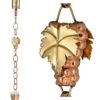 Wine Bottle, Grapes & Glasses Copper Rain Chain, 9.5' -Eco Garden Shop 8612744 03v wine bottle grapes and glasses copper rain chain
