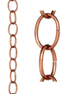 Single Link Pure Copper Rain Chain, 8.5' -Eco Garden Shop 8612745 03v