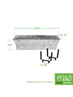 Achla Designs Handrail Flowerbox Bracket Kit For Rail -Eco Garden Shop 8612883 02v