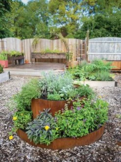 Birdies™ Corten Steel Round Raised Bed, Large, Low -Eco Garden Shop 8613287 0013 birdies corten steel tiered round raised bed kit tall