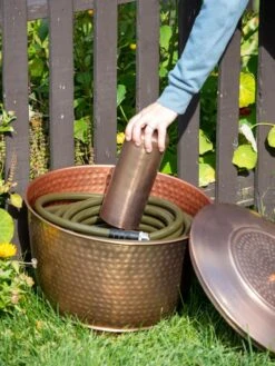 Hammered Copper Hose Pot With Lid -Eco Garden Shop 8613311 0019