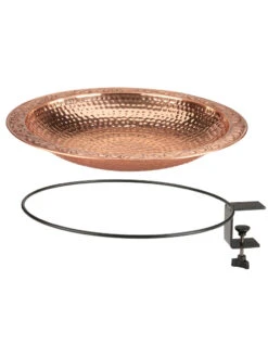 Pure Copper Bird Bath Deck Mount -Eco Garden Shop 8613382 03v