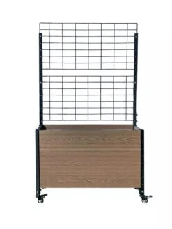 Mobile Deep Trough Planter With Trellis -Eco Garden Shop 8614265 02V