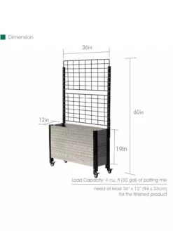 Mobile Deep Trough Planter With Trellis -Eco Garden Shop 8614265 04V 3 4